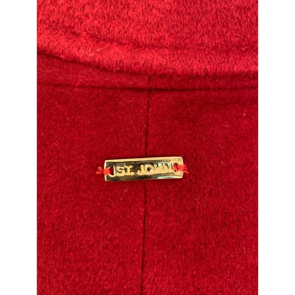 St. John Womens Coat Wool Angora Cashmere Red Size 2 RJ10627 Italy Lux - Picture 7 of 11